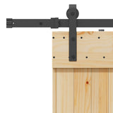 Porta Scorrevole con Set Hardware 80x210 cm Legno Massello Pino