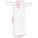 Porta Scorrevole con Set Hardware 95x210 cm Legno Massello Pino