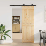 Porta Scorrevole con Set Hardware 70x210 cm Legno Massello Pino