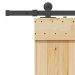 Porta Scorrevole con Set Hardware 70x210 cm Legno Massello Pino