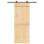 Porta Scorrevole con Set Hardware 80x210 cm Legno Massello Pino