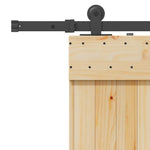 Porta Scorrevole con Set Hardware 80x210 cm Legno Massello Pino