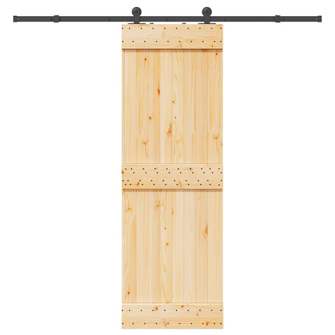 Porta Scorrevole con Set Hardware 70x210 cm Legno Massello Pino