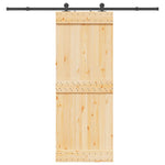 Porta Scorrevole con Set Hardware 80x210 cm Legno Massello Pino