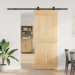 Porta Scorrevole con Set Hardware 80x210 cm Legno Massello Pino