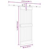 Porta Scorrevole con Set Hardware 80x210 cm Legno Massello Pino