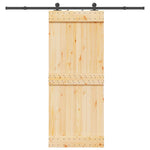 Porta Scorrevole con Set Hardware 85x210 cm Legno Massello Pino