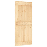 Porta Scorrevole con Set Hardware 90x210 cm Legno Massello Pino