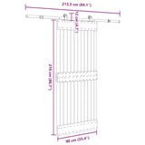 Porta Scorrevole con Set Hardware 90x210 cm Legno Massello Pino