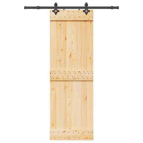 Porta Scorrevole con Set Hardware 70x210 cm Legno Massello Pino