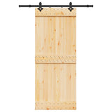 Porta Scorrevole con Set Hardware 85x210 cm Legno Massello Pino