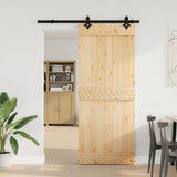 Porta Scorrevole con Set Hardware 85x210 cm Legno Massello Pino