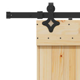 Porta Scorrevole con Set Hardware 85x210 cm Legno Massello Pino