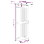 Porta Scorrevole con Set Hardware 85x210 cm Legno Massello Pino