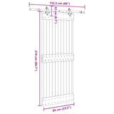 Porta Scorrevole con Set Hardware 85x210 cm Legno Massello Pino