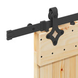 Porta Scorrevole con Set Hardware 80x210 cm Legno Massello Pino