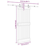 Porta Scorrevole con Set Hardware 85x210 cm Legno Massello Pino