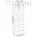 Porta Scorrevole con Set Hardware 85x210 cm Legno Massello Pino