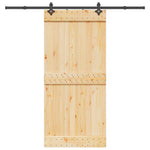 Porta Scorrevole con Set Hardware 95x210 cm Legno Massello Pino