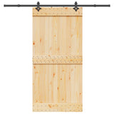 Porta Scorrevole con Set Hardware 100x210cm Legno Massello Pino