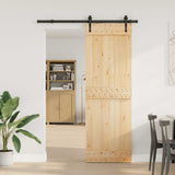 Porta Scorrevole con Set Hardware 70x210 cm Legno Massello Pino