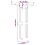 Porta Scorrevole con Set Hardware 70x210 cm Legno Massello Pino