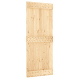 Porta Scorrevole con Set Hardware 85x210 cm Legno Massello Pino