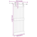 Porta Scorrevole con Set Hardware 85x210 cm Legno Massello Pino