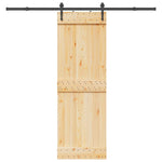 Porta Scorrevole con Set Hardware 70x210 cm Legno Massello Pino