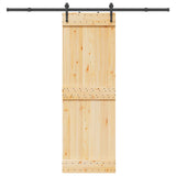 Porta Scorrevole con Set Hardware 70x210 cm Legno Massello Pino