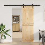 Porta Scorrevole con Set Hardware 70x210 cm Legno Massello Pino