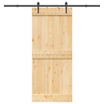 Porta Scorrevole con Set Hardware 90x210 cm Legno Massello Pino