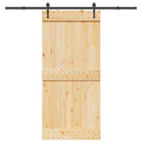 Porta Scorrevole con Set Hardware 95x210 cm Legno Massello Pino