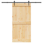 Porta Scorrevole con Set Hardware 100x210cm Legno Massello Pino