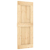 Porta Scorrevole con Set Hardware 80x210 cm Legno Massello Pino