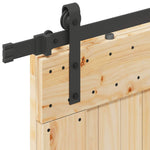 Porta Scorrevole con Set Hardware 80x210 cm Legno Massello Pino