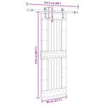 Porta Scorrevole con Set Hardware 80x210 cm Legno Massello Pino