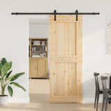 Porta Scorrevole con Set Hardware 85x210 cm Legno Massello Pino