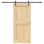 Porta Scorrevole con Set Hardware 100x210cm Legno Massello Pino