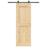 Porta Scorrevole con Set Hardware 80x210 cm Legno Massello Pino