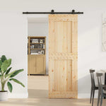 Porta Scorrevole con Set Hardware 80x210 cm Legno Massello Pino