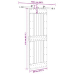 Porta Scorrevole con Set Hardware 80x210 cm Legno Massello Pino