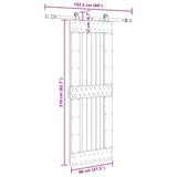 Porta Scorrevole con Set Hardware 80x210 cm Legno Massello Pino