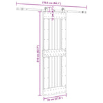 Porta Scorrevole con Set Hardware 70x210 cm Legno Massello Pino