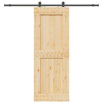 Porta Scorrevole con Set Hardware 85x210 cm Legno Massello Pino