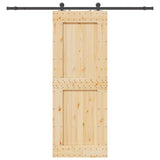 Porta Scorrevole con Set Hardware 85x210 cm Legno Massello Pino