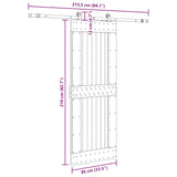 Porta Scorrevole con Set Hardware 85x210 cm Legno Massello Pino