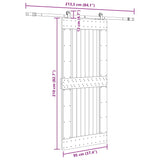 Porta Scorrevole con Set Hardware 95x210 cm Legno Massello Pino