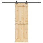 Porta Scorrevole con Set Hardware 70x210 cm Legno Massello Pino