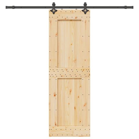 Porta Scorrevole con Set Hardware 70x210 cm Legno Massello Pino